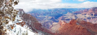 Grand Canyon panorama view in winter with snow clipart