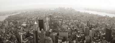 New York'un manhattan skyline havadan görünümü panorama