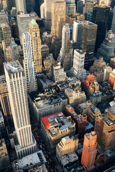 曼哈顿的摩天大楼鸟瞰图 — 图库照片