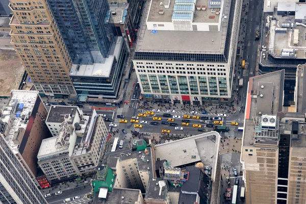 Ulice letecký pohled na město New york manhattan — Stock fotografie