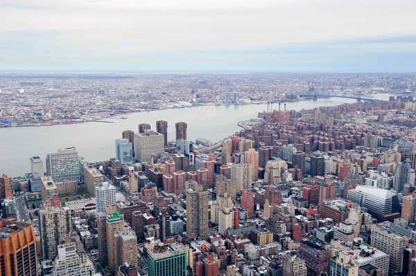 Brooklyn skyline Arial view from New York City Manhattan — Stock Photo, Image