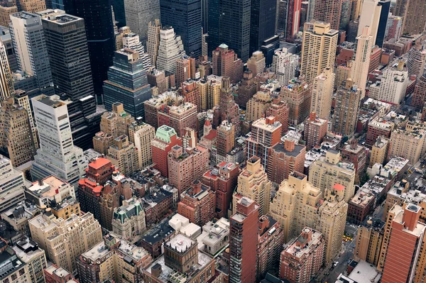 Πόλη της Νέας Υόρκης στο Μανχάταν δρόμου αεροφωτογραφία — Φωτογραφία Αρχείου
