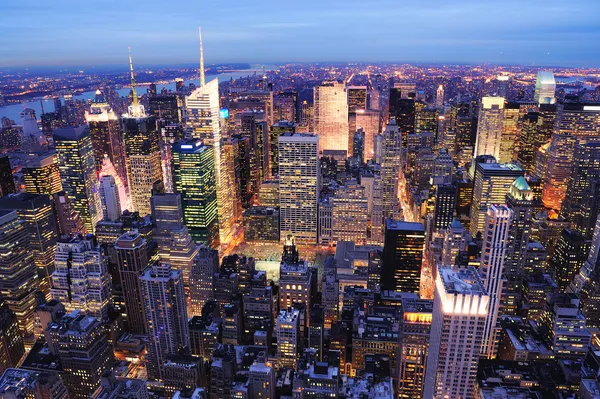 纽约曼哈顿时代广场的夜晚 — 图库照片