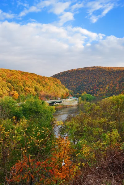 Delaware Water Gap Panorama im Herbst — Stockfoto