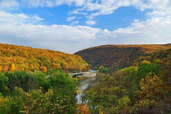 Delaware Water Gap Panorama im Herbst — Stockfoto