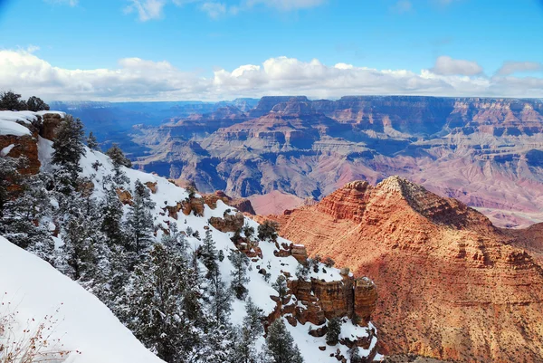Гранд-Каньйон Панорама перегляд взимку зі снігом — стокове фото