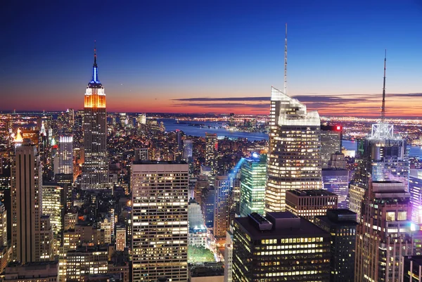 New York City Manhattan Empire State Building e Times Square — Fotografia de Stock