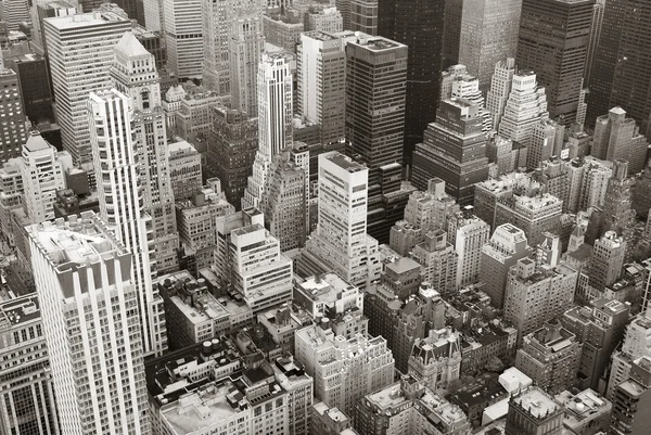 Πόλη της Νέας Υόρκης manhattan skyline Αεροφωτογραφία μαύρο και άσπρο — Φωτογραφία Αρχείου