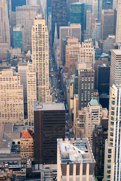 美国纽约市曼哈顿的天际线鸟瞰图 — 图库照片