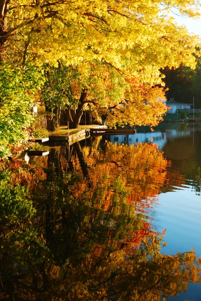 Autumn Mountain with lake — Stok Foto
