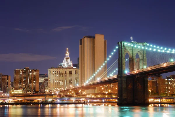 Бруклинский мост, Нью-Йорк — стоковое фото
