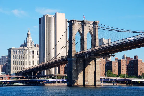 Бруклинский мост Нью-Йорк — стоковое фото