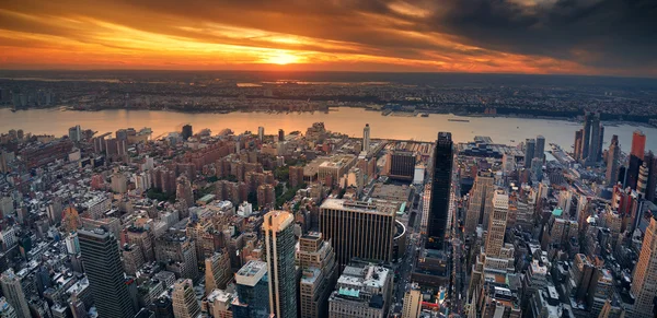 Πόλη της Νέας Υόρκης, ηλιοβασίλεμα Πανόραμα — Φωτογραφία Αρχείου