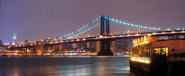 НЬЮ-ЙОРК ГОРОД MANHATTAN BRIDGE PANORAMA — стоковое фото