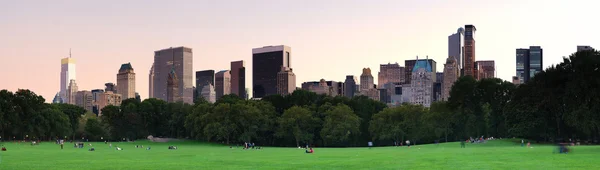 Нью-Йорк Центрального парку в сутінки Панорама — стокове фото