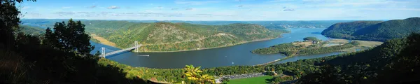 Panorama doliny rzeki Hudson w jesieni — Zdjęcie stockowe