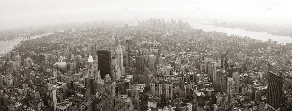 New York City Manhattan skyline aerial view panorama