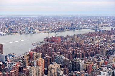 Brooklyn skyline Arial view from New York City Manhattan clipart