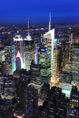 gece New York'taki manhattan times Meydanı