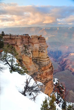 Grand Canyon panorama view in winter with snow clipart