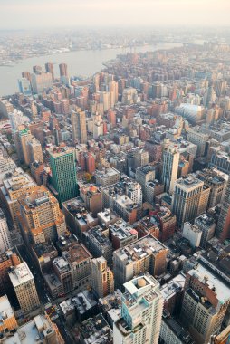 New York'un manhattan skyline havadan görünümü