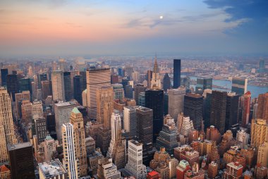 New York'un manhattan skyline havadan görünümü