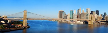 New York City Manhattan Brooklyn Bridge panorama clipart