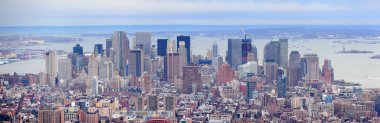 New York'un manhattan downtown gökdelenler panorama