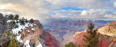 Grand Canyon panorama view in winter with snow clipart