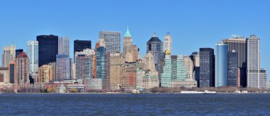 New York City Manhattan downtown panorama clipart