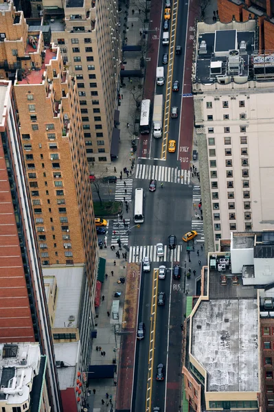 New york city manhattan straat luchtfoto — Stockfoto