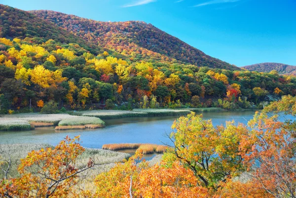 Montagne d'automne avec lac — Photo