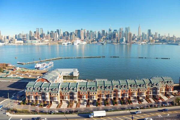 Rzeki Hudson, new york city panorama — Zdjęcie stockowe