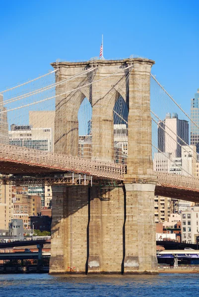 Πόλη της Νέας Υόρκης closeup γέφυρα Μπρούκλιν — Φωτογραφία Αρχείου