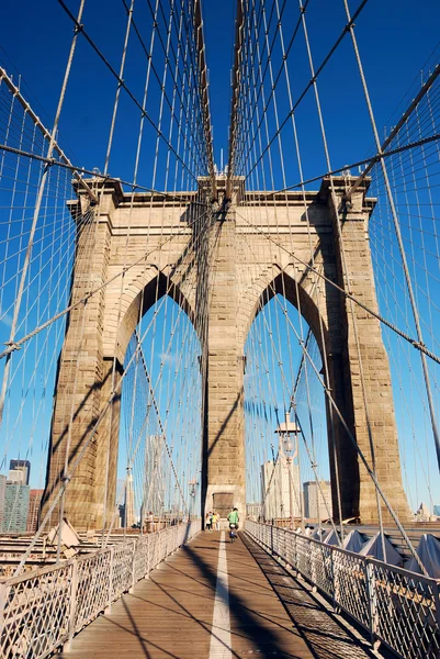 Manhattan brooklyn bridge närbild — Stockfoto