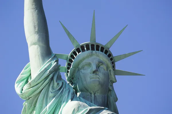 Statue of Liberty closeup in New York City Manhattan Stock Photo