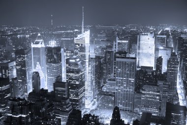 New York City Manhattan Times Square skyline aerial view clipart