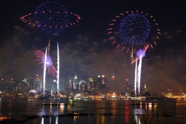 New York City fireworks show clipart