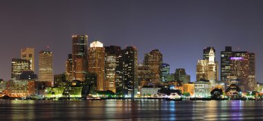 Boston night panorama clipart