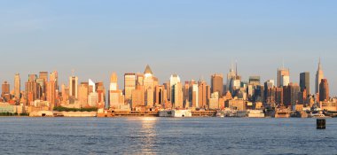 New York City Manhattan midtown skyline panorama clipart