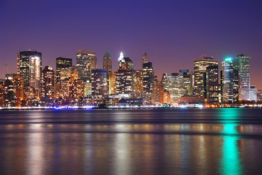 NEW YORK CITY DOWNTOWN AT NIGHT clipart