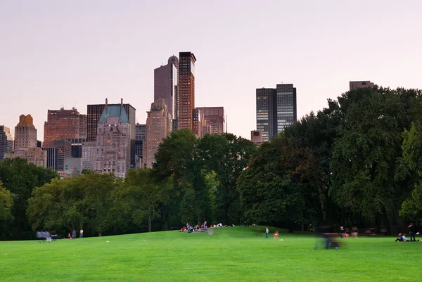 Nueva York Central Park al atardecer panorama —  Fotos de Stock