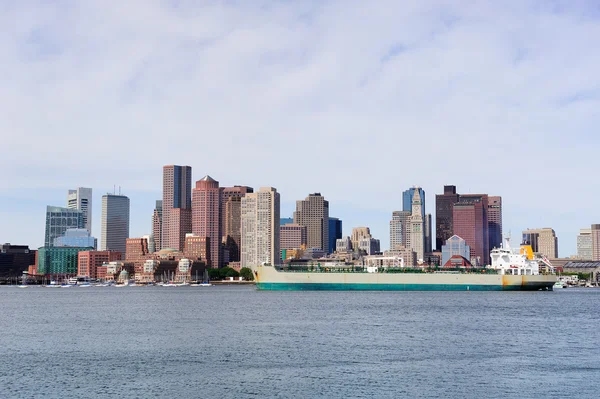 Boston downtown med fartyget — Stockfoto