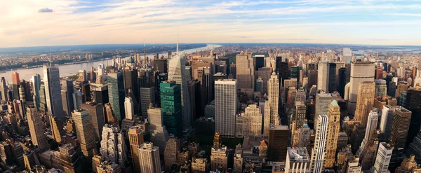 New York'ta gün batımı panorama — Stok fotoğraf