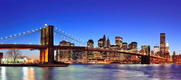 布鲁克林大桥纽约市曼哈顿 — 图库照片