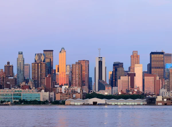 美国纽约市曼哈顿日落全景 — 图库照片