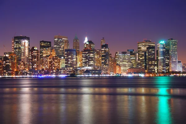New york city centrum 's nachts — Stockfoto