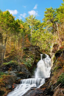 Autumn Waterfall in mountain clipart