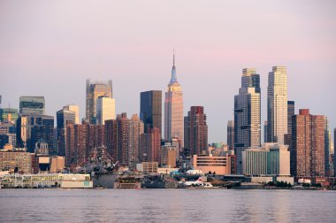 New York City Manhattan sunset panorama clipart