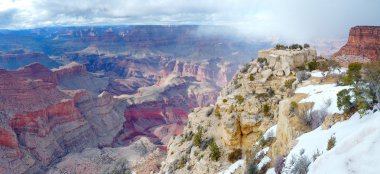 Grand Canyon panorama view in winter with snow clipart